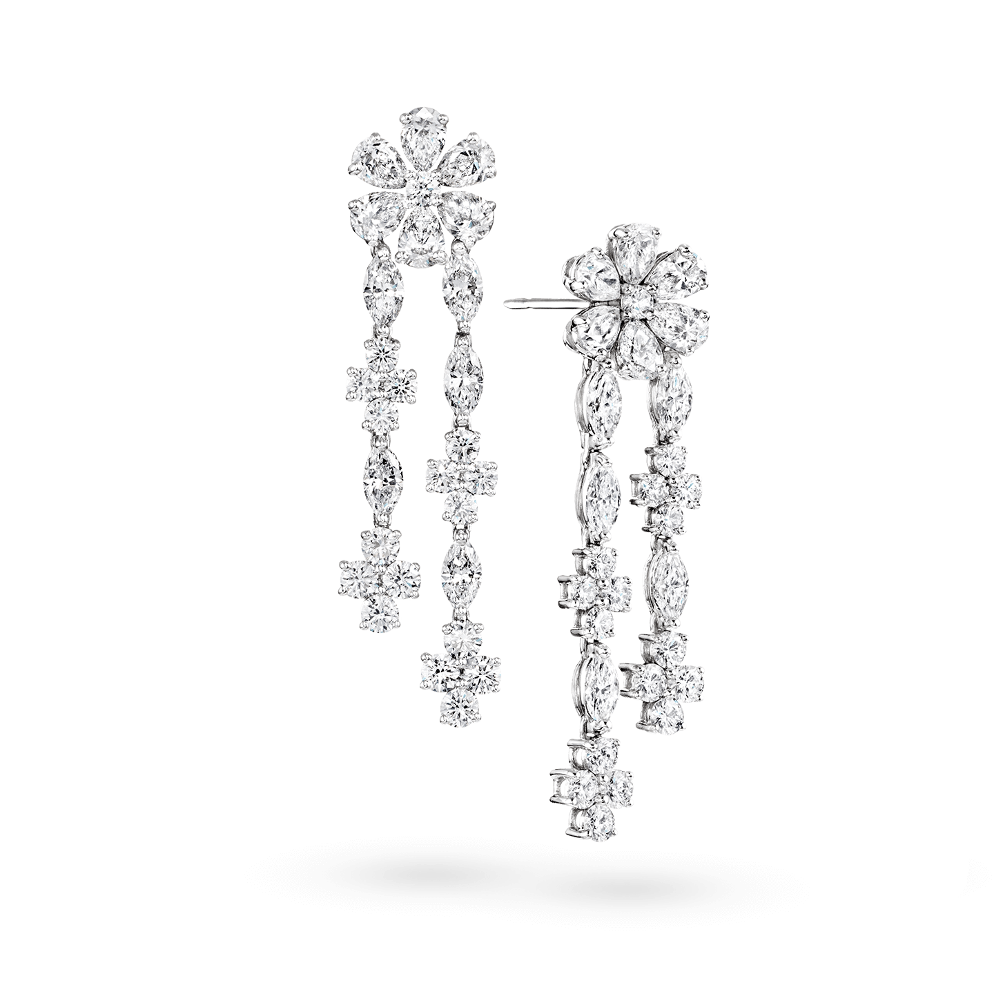 Forget-Me-Not Diamond Drop Earrings, Product Image 2